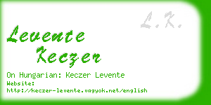 levente keczer business card